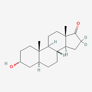 molecular formula C19H30O2 B13406140 5alpha-Androstan-3alpha-ol-17-one-16,16-d2 