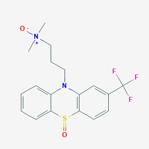 molecular formula C18H19F3N2O2S B13406161 N,N-dimethyl-3-[5-oxo-2-(trifluoromethyl)phenothiazin-10-yl]propan-1-amine oxide 