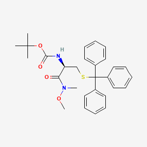 molecular formula C29H34N2O4S B13406163 tert-butyl N-[(2R)-1-[methoxy(methyl)amino]-1-oxo-3-tritylsulfanylpropan-2-yl]carbamate 