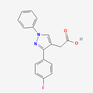 molecular formula C17H13FN2O2 B1340634 2-[3-(4-fluorophenyl)-1-phenyl-1H-pyrazol-4-yl]acetic acid CAS No. 70598-11-7