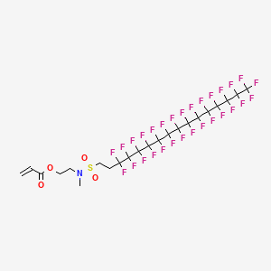 molecular formula C22H14F29NO4S B13406475 2-Propenoic acid, 2-(methyl((3,3,4,4,5,5,6,6,7,7,8,8,9,9,10,10,11,11,12,12,13,13,14,14,15,15,16,16,16-nonacosafluorohexadecyl)sulfonyl)amino)ethyl ester CAS No. 72276-07-4