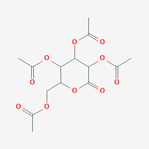 molecular formula C14H18O10 B1340662 (2R,3R,4S,5R)-2-(Acetoxymethyl)-6-oxotetrahydro-2H-pyran-3,4,5-triyl triacetate CAS No. 61259-48-1
