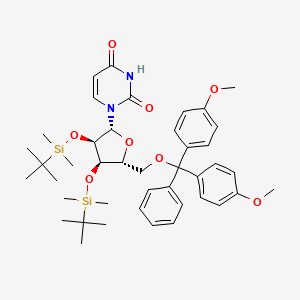 molecular formula C42H58N2O8Si2 B13406660 TBDMS(-2)[TBDMS(-3)][DMT(-5)]Ribf(b)-uracil-1-yl 