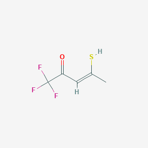 molecular formula C5H5F3OS B13406671 3-Penten-2-one, 1,1,1-trifluoro-4-mercapto CAS No. 88551-99-9