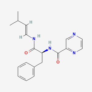 molecular formula C19H22N4O2 B13406681 N-[(2S)-1-[[(E)-3-methylbut-1-enyl]amino]-1-oxo-3-phenylpropan-2-yl]pyrazine-2-carboxamide CAS No. 862895-00-9