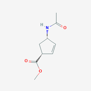 molecular formula C9H13NO3 B13406716 (1R,4S)-methyl 4-acetamidocyclopent-2-enecarboxylate 