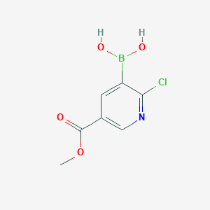 molecular formula C7H7BClNO4 B13406769 (2-Chloro-5-(methoxycarbonyl)pyridin-3-yl)boronic acid 