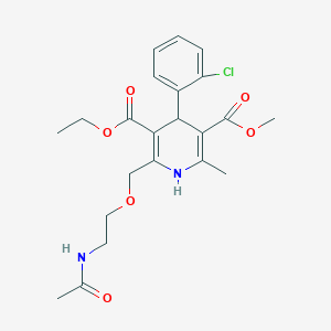 molecular formula C22H27ClN2O6 B13406796 3-Ethyl 5-Methyl 2-((2-acetamidoethoxy)methyl)-4-(2-chlorophenyl)-6-methyl-1,4-dihydropyridine-3,5-dicarboxylate 
