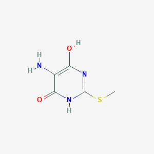 molecular formula C5H7N3O2S B1340680 5-Amino-2-(methylsulfanyl)pyrimidine-4,6-diol 