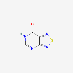 molecular formula C4H2N4OS B13406817 6-Hydroxy-8-thiapurine CAS No. 7598-41-6