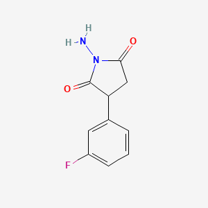 molecular formula C10H9FN2O2 B13406842 N-Amino-2-(m-fluorophenyl)succinimide CAS No. 74208-85-8
