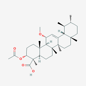 molecular formula C33H52O5 B13406972 (3R,4R,4aR,6aR,6bS,8aR,11R,12S,12aR,14R,14aR,14bS)-3-acetyloxy-14-methoxy-4,6a,6b,8a,11,12,14b-heptamethyl-2,3,4a,5,6,7,8,9,10,11,12,12a,14,14a-tetradecahydro-1H-picene-4-carboxylic acid 