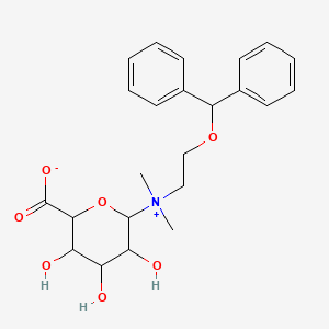 molecular formula C23H29NO7 B13406980 6-[2-Benzhydryloxyethyl(dimethyl)azaniumyl]-3,4,5-trihydroxyoxane-2-carboxylate 