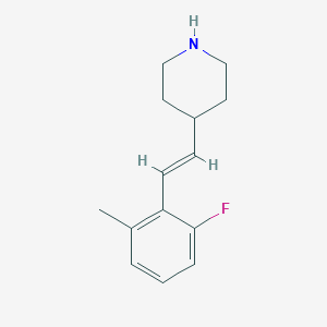 molecular formula C14H18FN B13407027 4-[(E)-2-(2-Fluoro-6-methylphenyl)vinyl]piperidine 