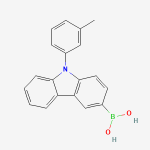 molecular formula C19H16BNO2 B13407044 (9-(m-tolyl)-9H-carbazol-3-yl) boronic acid 