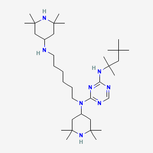 molecular formula C35H68N8 B13407045 2-N-(2,2,6,6-tetramethylpiperidin-4-yl)-2-N-[6-[(2,2,6,6-tetramethylpiperidin-4-yl)amino]hexyl]-4-N-(2,4,4-trimethylpentan-2-yl)-1,3,5-triazine-2,4-diamine CAS No. 1022399-98-9