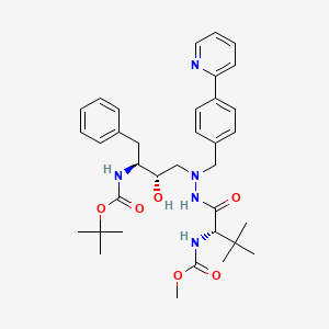 molecular formula C35H47N5O6 B13407089 Methy (3S,8S,9S)-3-(1,1-Dimethylethyl)-8-hydroxy-13,13-dimethyl-4,11-dioxo-9-(phenylmethyl)-6-[[4-(2-pyridinyl)phenyl]methyl]-12-oxa-2,5,6,10-tetraazatetradecanoic Acid Ester 