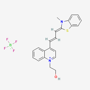 molecular formula C22H21BF4N2OS B13407212 1-(2-Hydroxyethyl)-4-[3-(3-methyl-2(3H)-benzothiazolylidene)-1-propen-1-yl]quinolinium Tetrafluoroborate 