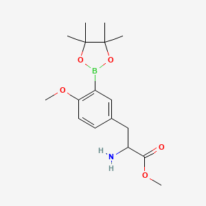molecular formula C17H26BNO5 B13407215 L-Tyrosine, O-methyl-3-(4,4,5,5-tetramethyl-1,3,2-dioxaborolan-2-yl)-, methyl ester 