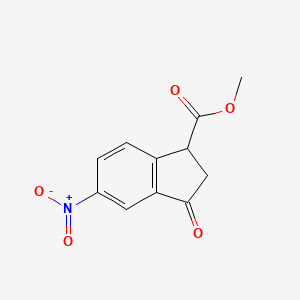 molecular formula C11H9NO5 B13407296 methyl 3-oxo-5-nitro-2,3-dihydro-1H-indene-1-carboxylate 