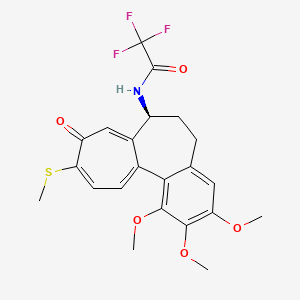 molecular formula C22H22F3NO5S B13407313 2,2,2-trifluoro-N-[(7S)-1,2,3-trimethoxy-10-methylsulfanyl-9-oxo-6,7-dihydro-5H-benzo[a]heptalen-7-yl]acetamide CAS No. 76129-16-3