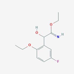 molecular formula C12H16FNO3 B13407318 Ethyl 2-(2-ethoxy-5-fluorophenyl)-2-hydroxyethanimidate 