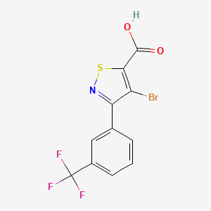 molecular formula C11H5BrF3NO2S B13407321 5-Isothiazolecarboxylic acid, 4-bromo-3-(3-(trifluoromethyl)phenyl)- CAS No. 82425-09-0