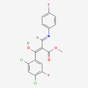 molecular formula C17H11Cl2F2NO3 B13407354 Methyl 2-(2,4-dichloro-5-fluorobenzoyl)-3-((4-fluorophenyl)amino)acrylate 
