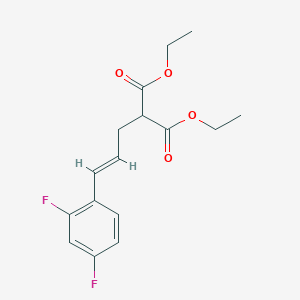 molecular formula C16H18F2O4 B13407403 diethyl 2-[(E)-3-(2,4-difluorophenyl)prop-2-enyl]propanedioate 
