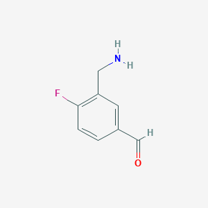 molecular formula C8H8FNO B13407468 3-(Aminomethyl)-4-fluorobenzaldehyde CAS No. 771573-95-6