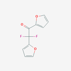molecular formula C10H6F2O3 B13407569 2,2-Difluoro-1,2-DI-2-furanyl-ethanone CAS No. 748800-46-6