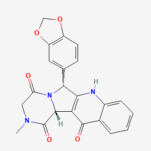 molecular formula C22H17N3O5 B13407598 (11R,17R)-17-(1,3-benzodioxol-5-yl)-13-methyl-2,13,16-triazatetracyclo[8.7.0.03,8.011,16]heptadeca-1(10),3,5,7-tetraene-9,12,15-trione 
