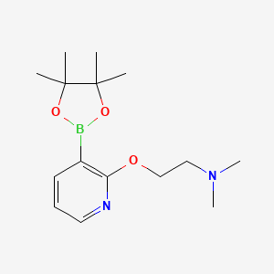 molecular formula C15H25BN2O3 B13407754 N,N-dimethyl-2-((3-(4,4,5,5-tetramethyl-1,3,2-dioxaborolan-2-yl)pyridin-2-yl)oxy)ethanamine 