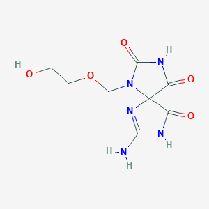 molecular formula C8H11N5O5 B13407810 7-Amino-1-(2-hydroxyethoxymethyl)-1,3,6,8-tetrazaspiro[4.4]non-6-ene-2,4,9-trione 