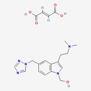 molecular formula C20H25N5O5 B13407859 N-Hydroxymethyl Rizatriptan Fumarate 