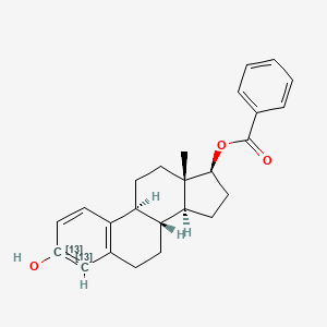 molecular formula C25H28O3 B13407864 Estradiol-13C2 17-Benzoate 