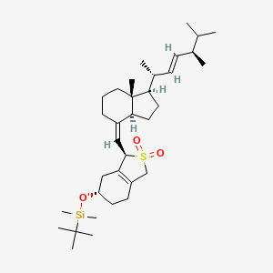 molecular formula C34H58O3SSi B13407920 [(3R,5S)-3-[(Z)-[(1R,3aS,7aR)-1-[(E,2R,5R)-5,6-dimethylhept-3-en-2-yl]-7a-methyl-2,3,3a,5,6,7-hexahydro-1H-inden-4-ylidene]methyl]-2,2-dioxo-1,3,4,5,6,7-hexahydro-2-benzothiophen-5-yl]oxy-tert-butyl-dimethylsilane 
