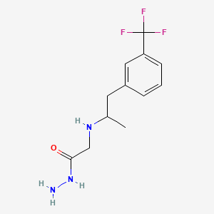 molecular formula C12H16F3N3O B13407929 2-(alpha-Methyl-m-trifluoromethylphenethylamino)acetic acid hydrazide CAS No. 73622-64-7