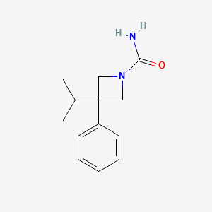 molecular formula C13H18N2O B13407931 3-Phenyl-3-(propan-2-yl)azetidine-1-carboxamide 