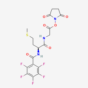 molecular formula C18H16F5N3O6S B13407936 N-Pentafluorobenzoylmethionylglycine-N-hydroxysuccinimide ester CAS No. 83800-45-7