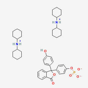 molecular formula C44H61N2O7P B13407950 Dicyclohexylazanium;[4-[1-(4-hydroxyphenyl)-3-oxo-2-benzofuran-1-yl]phenyl] phosphate 