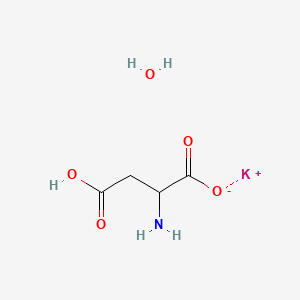 molecular formula C4H8KNO5 B13407960 DL-Aspartic acid potassium salt hemihydrate 