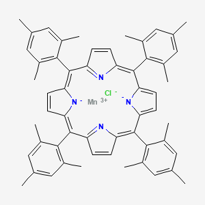 molecular formula C56H52ClMnN4 B13408015 Manganese(3+);5,10,15,20-tetrakis(2,4,6-trimethylphenyl)porphyrin-22,24-diide;chloride 