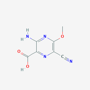 molecular formula C7H6N4O3 B134082 3-Amino-6-cyano-5-methoxypyrazine-2-carboxylic acid CAS No. 157224-90-3