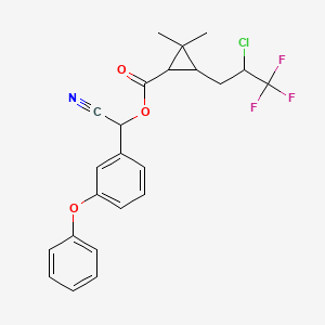 molecular formula C23H21ClF3NO3 B13408204 Cyano(3-phenoxyphenyl)methyl 3-(2-Chloro-3,3,3-trifluoropropyl)-2,2-dimethylcyclopropanecarboxylate 