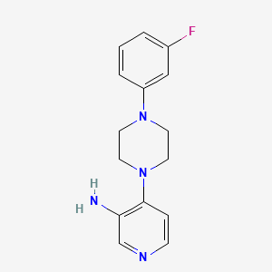 molecular formula C15H17FN4 B13408383 Piperazine, 1-(3-amino-4-pyridyl)-4-(m-fluorophenyl)- CAS No. 78069-83-7
