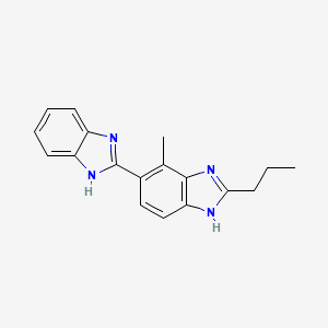 molecular formula C18H18N4 B13408419 2-N-Propyl-4-methyl-6-(1'-methylbenzimidazol-2'-YL)benzimidazole 