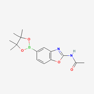 molecular formula C15H19BN2O4 B13408492 N-(5-(4,4,5,5-tetramethyl-1,3,2-dioxaborolan-2-yl)benzo[d]oxazol-2-yl)acetamide 