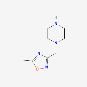 molecular formula C8H14N4O B1340861 1-[(5-Methyl-1,2,4-oxadiazol-3-yl)methyl]piperazine CAS No. 915924-34-4