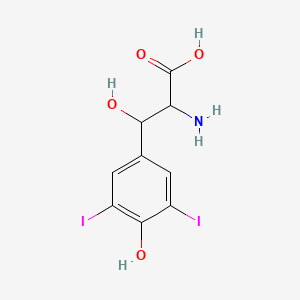 molecular formula C9H9I2NO4 B13408660 Beta-Hydroxy-3,5-diiodo-tyrosine 